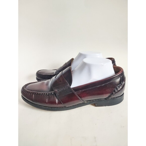 Russell Moccasin Co Red Leather Classic Penny Loafers Size 13 EE Wide Burgundy - Picture 6 of 11